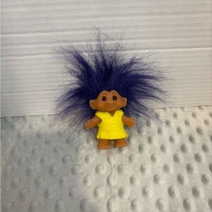Troll Doll with Purple Hair and Yellow Outfit